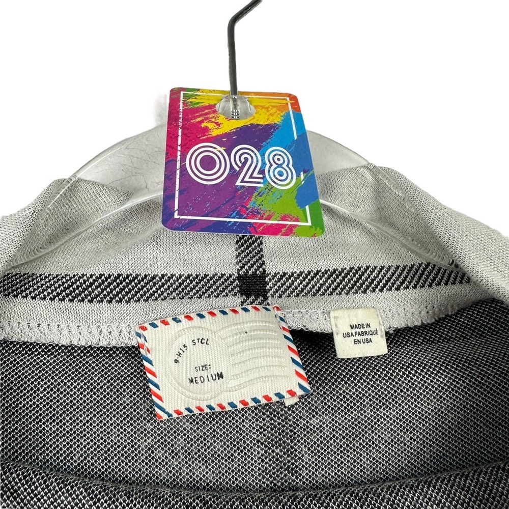 ANTHROPOLOGIE POSTMARK Windowpane Sweater Tunic Mini Dress Plaid‎ Medium M Gray - Picture 3 of 8